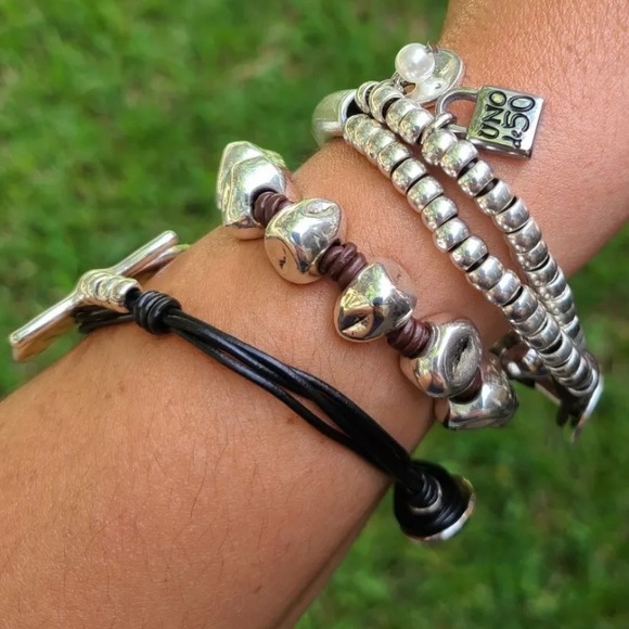 COFFEE BEANS • Boho Bracelet • Silver plated with brown leather - Picture 10 of 10